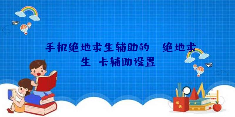 「手机绝地求生辅助的」|绝地求生n卡辅助设置